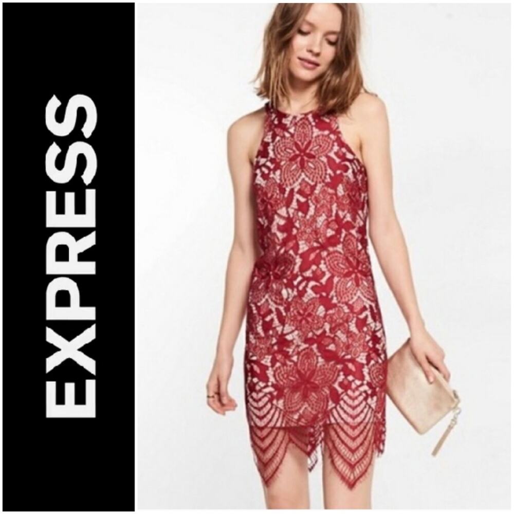 Express Lace Floral Summer Cocktail Party Dress Size S